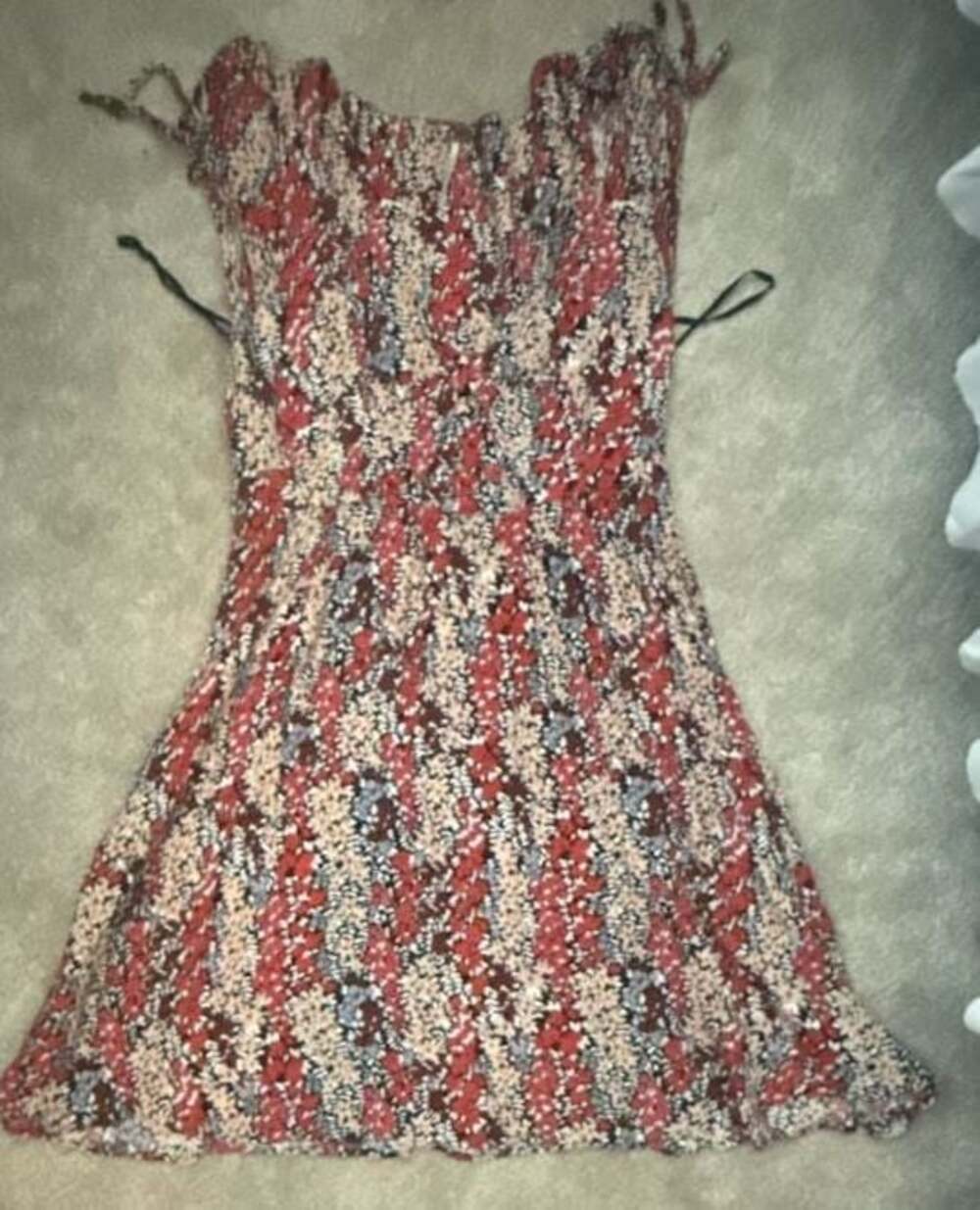 NWT Free People Miss Right Floral Print Cut-Out Mini Dress Sz. Medium
